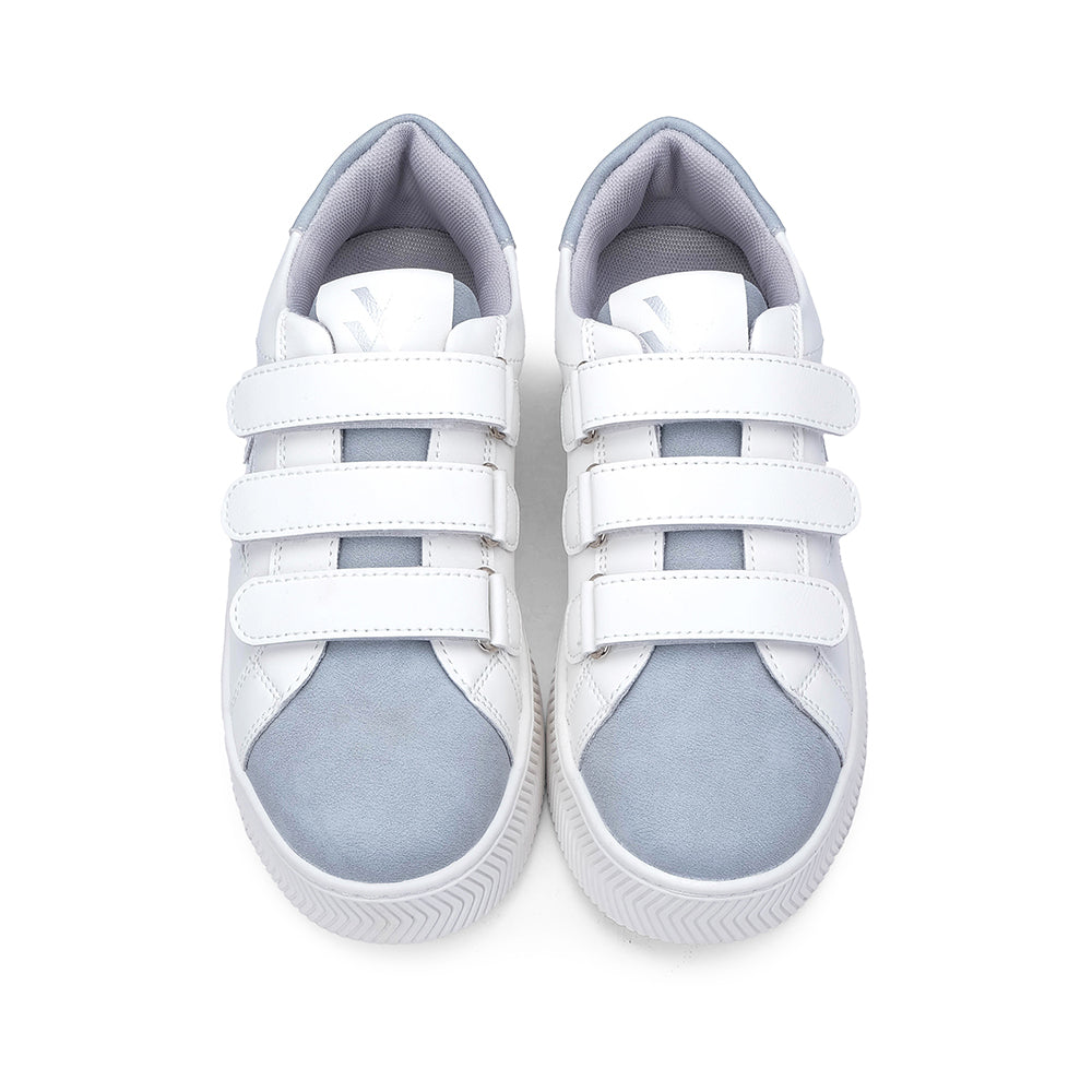 Sapatilha Casual Mulher Branco E Cinza