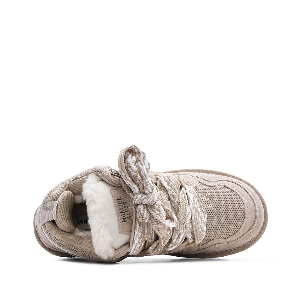 Sapatilha Casual Mulher Camurça Bege