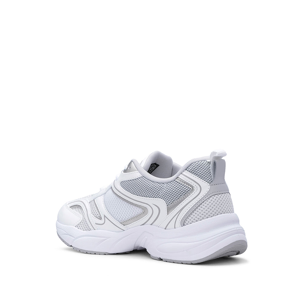 Sapatilha Casual Mulher Branco E Prata