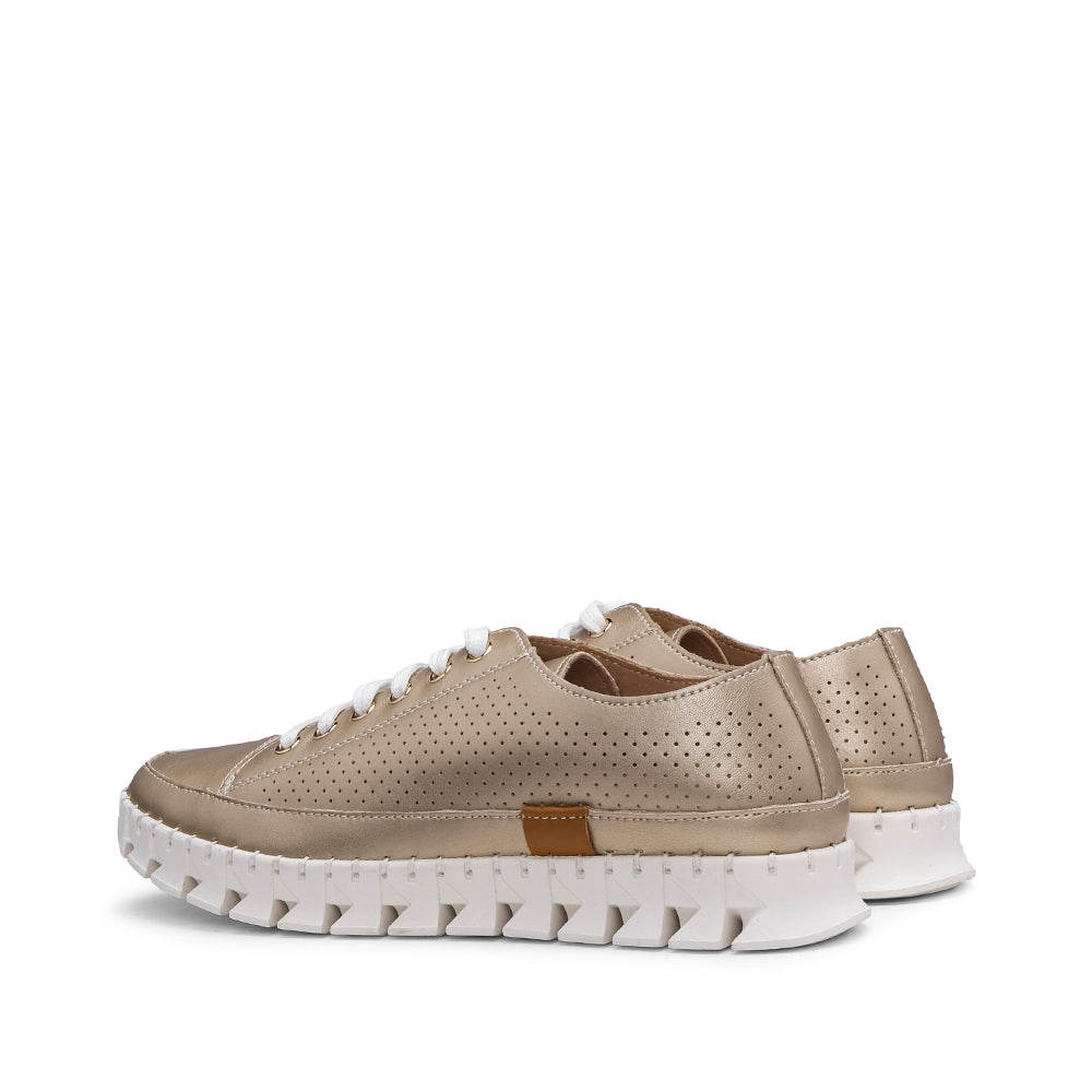 Sapatilha Casual Pele Mulher Dourado