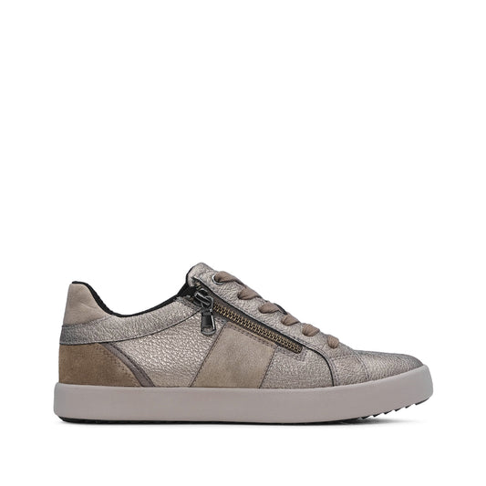 Women's Casual Taupe Leather Sneakers