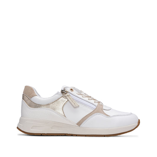 Sapatilha Casual Mulher  Branco E Ouro