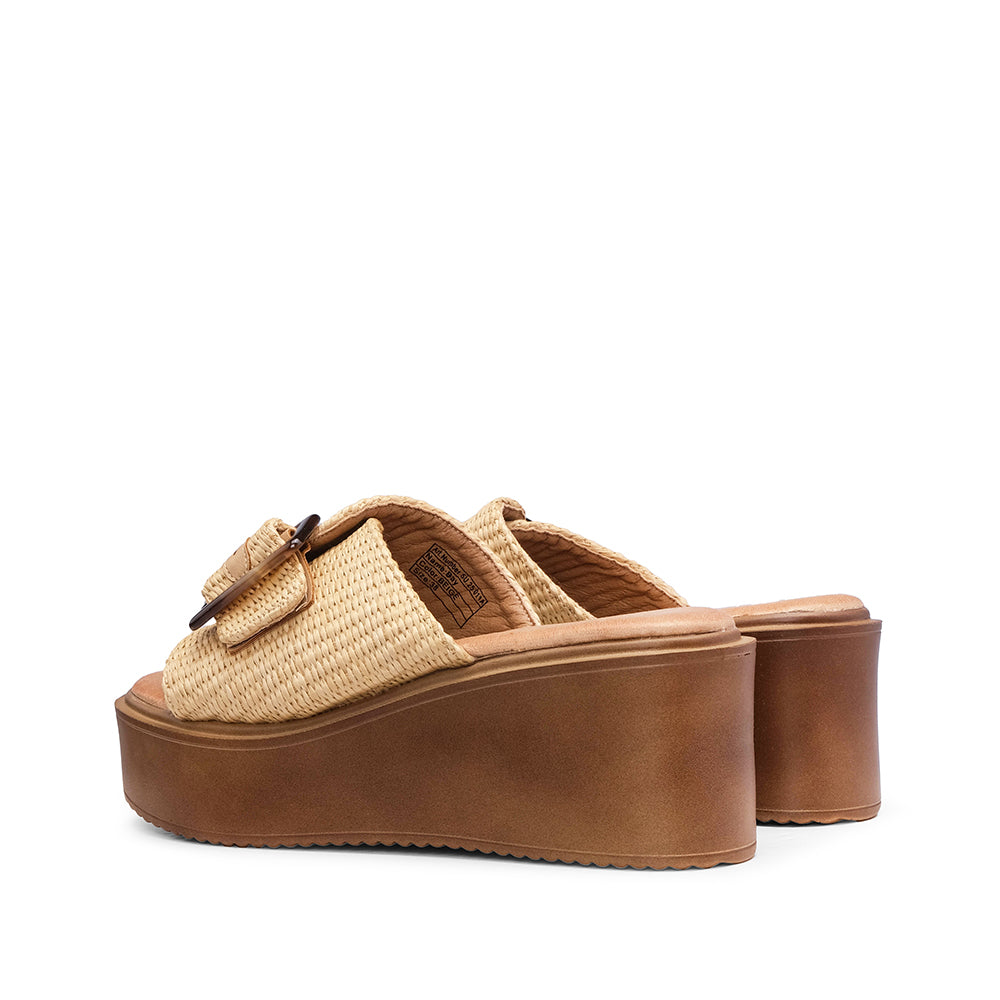 Chinelo Salto Médio Mulher Bege