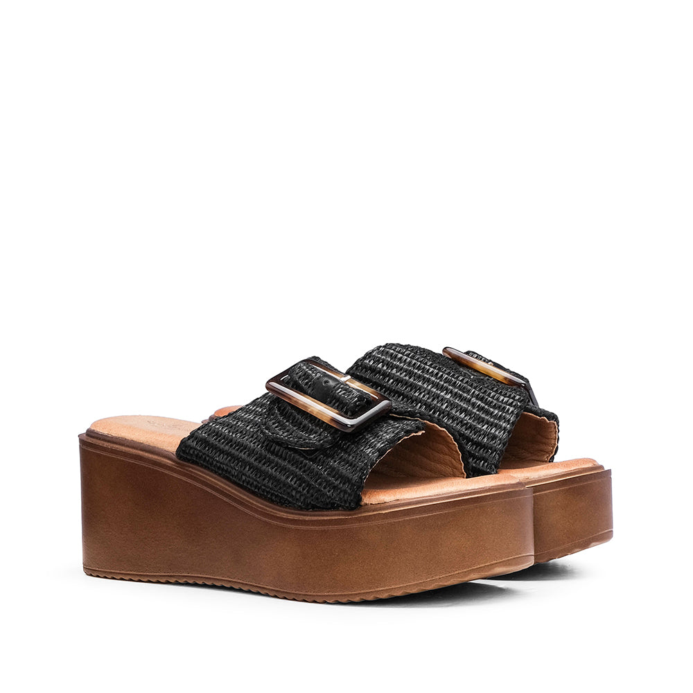 Chinelo Salto Médio Mulher Preto