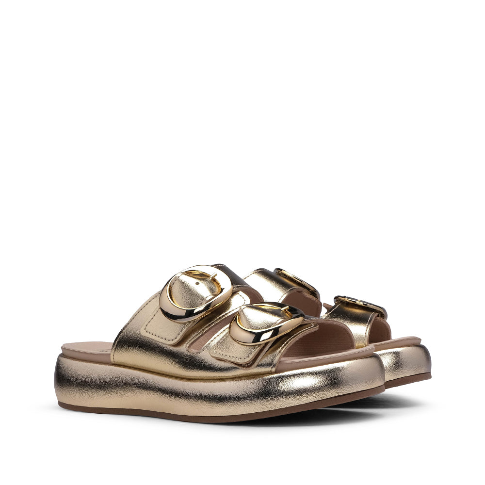 Chinelo Casual Mulher Metalizado Dourado