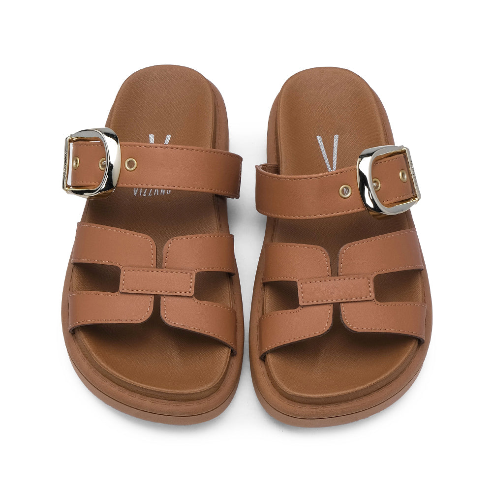 Chinelo Casual Mulher Camel