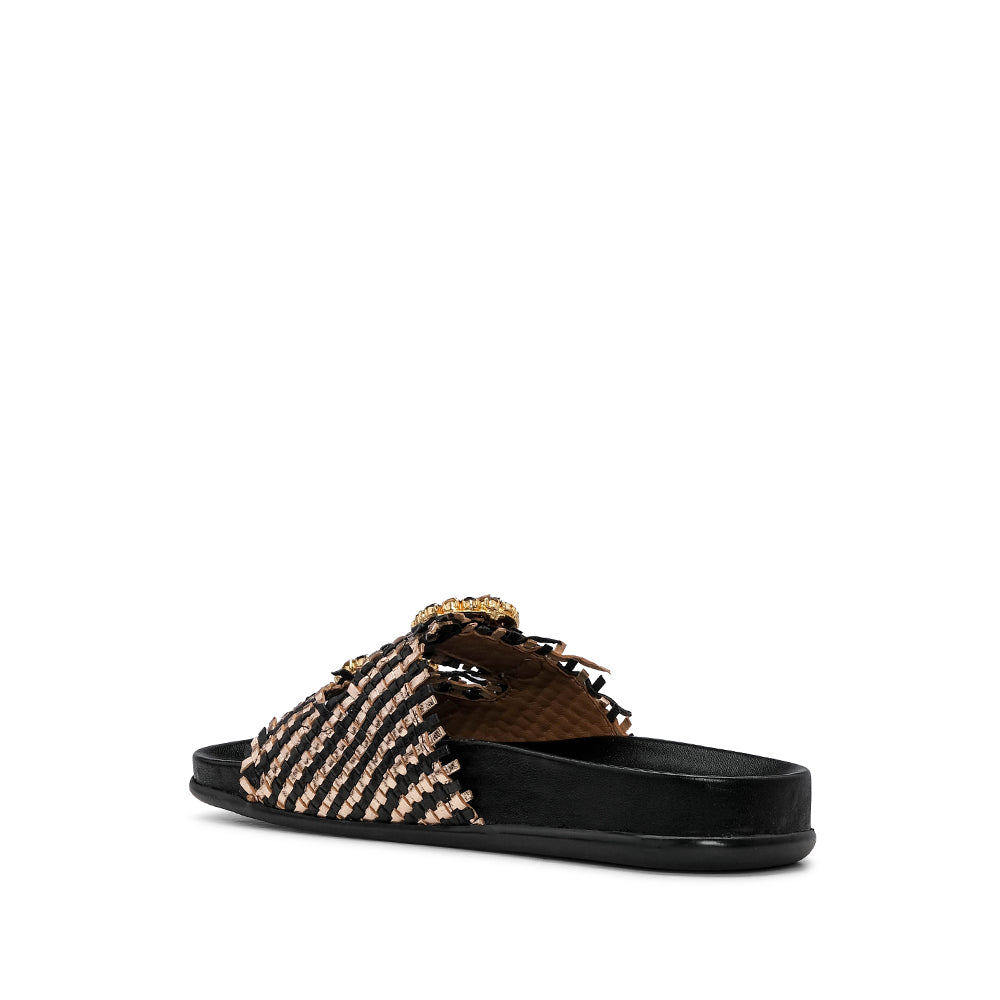 Chinelo Casual Mulher Metalizado Preto