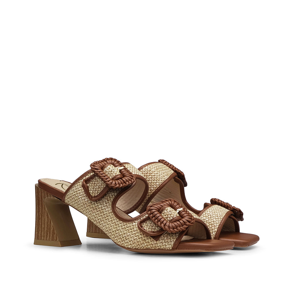 Chinelo Salto Alto Mulher Camel
