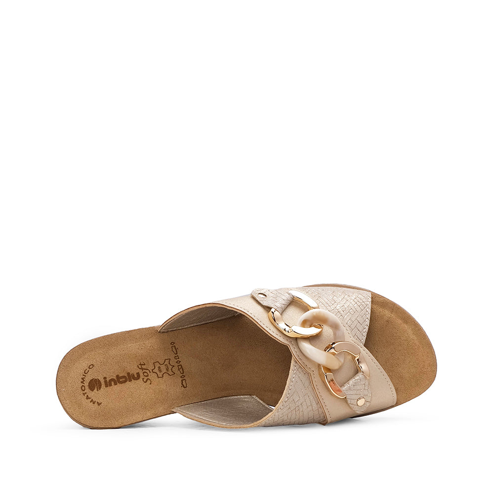 Chinelo Salto Cunha Mulher Bege
