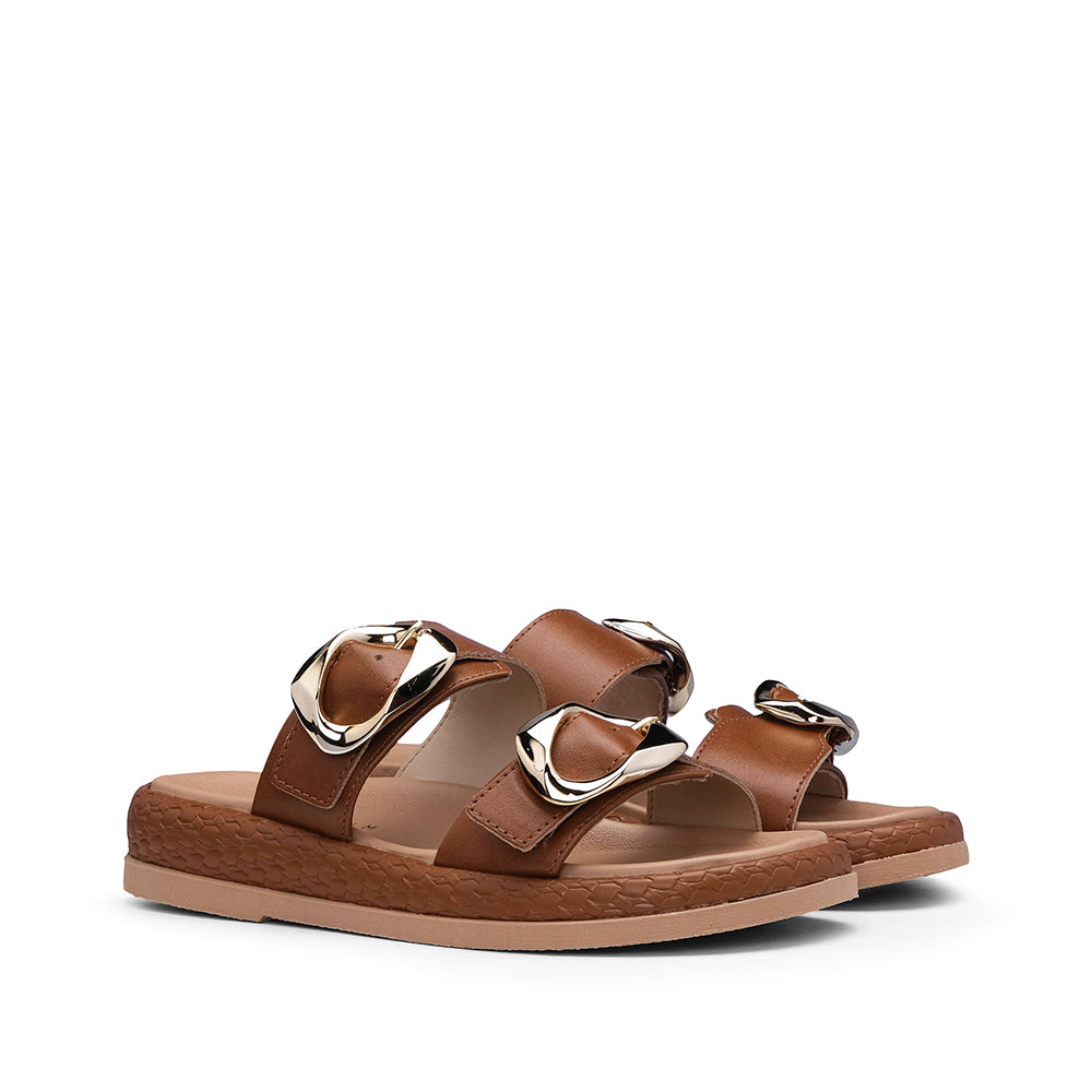 Chinelo Casual Mulher Camel
