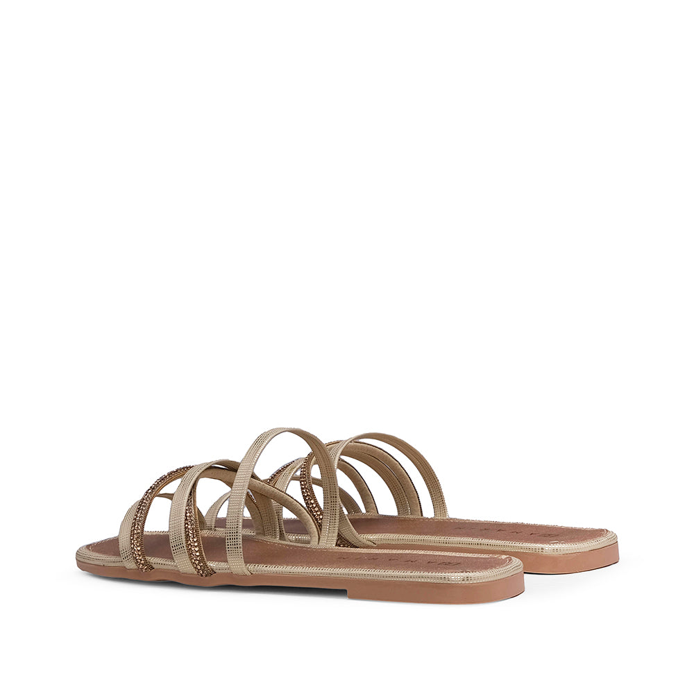Chinelo Casual Mulher Metalizado Dourado