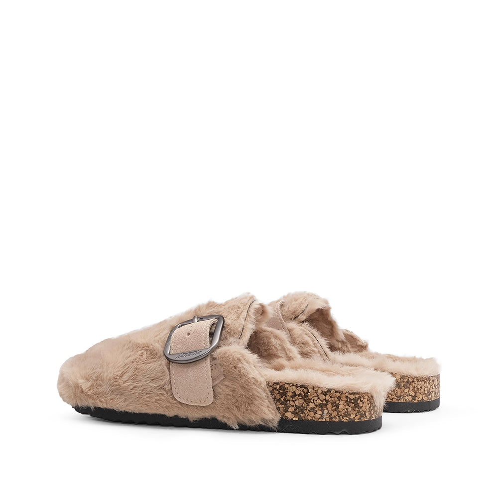 Chinelo Casual Mulher Camurça Bege