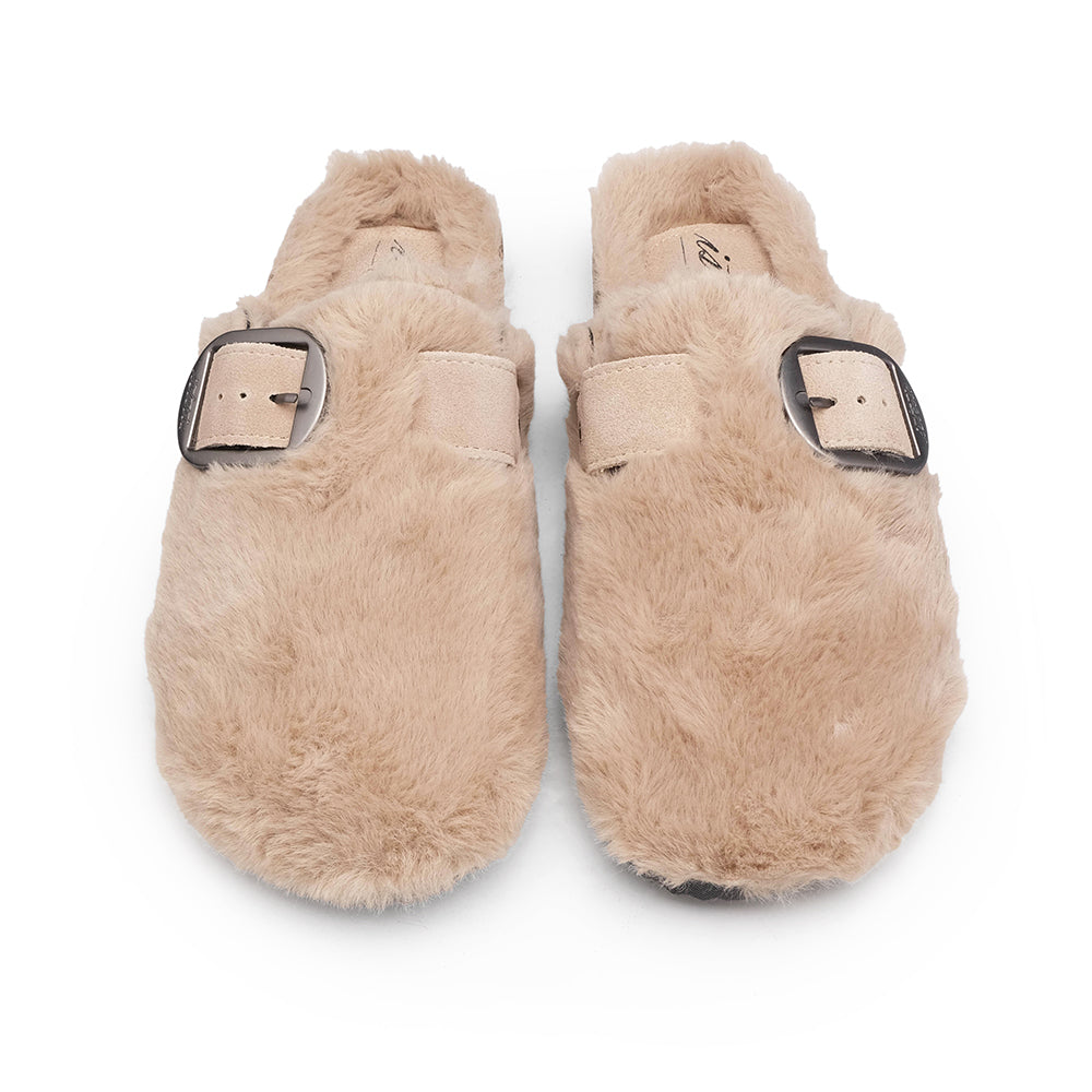 Chinelo Casual Mulher Camurça Bege