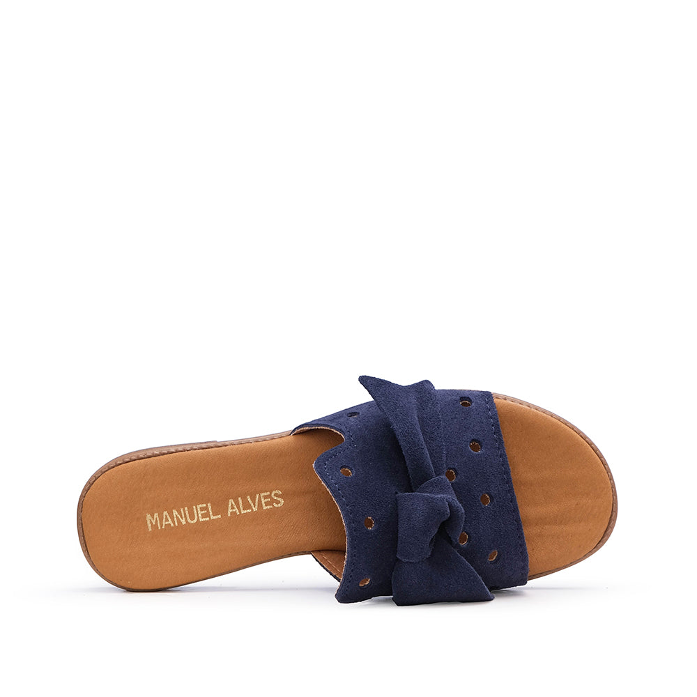 Chinelo Casual Mulher Camurça Azul