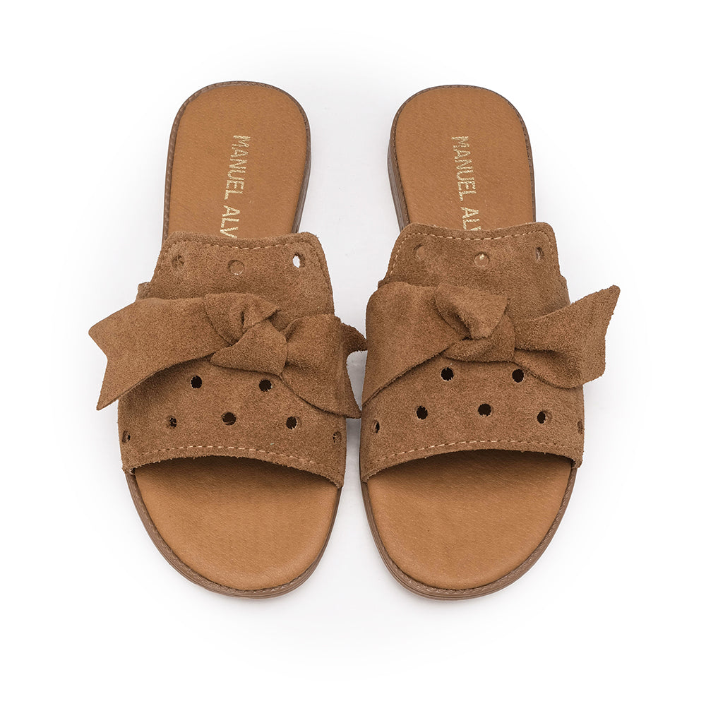 Chinelo Casual Mulher Camurça Camel