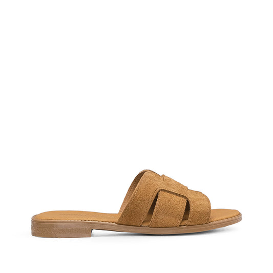 Chinelo Casual Mulher Camurça Camel