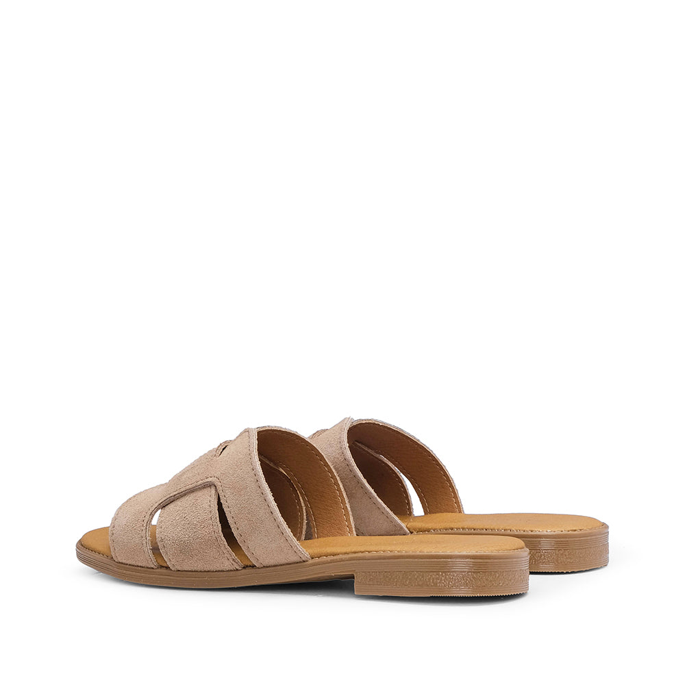 Chinelo Casual Mulher Camurça Taupe