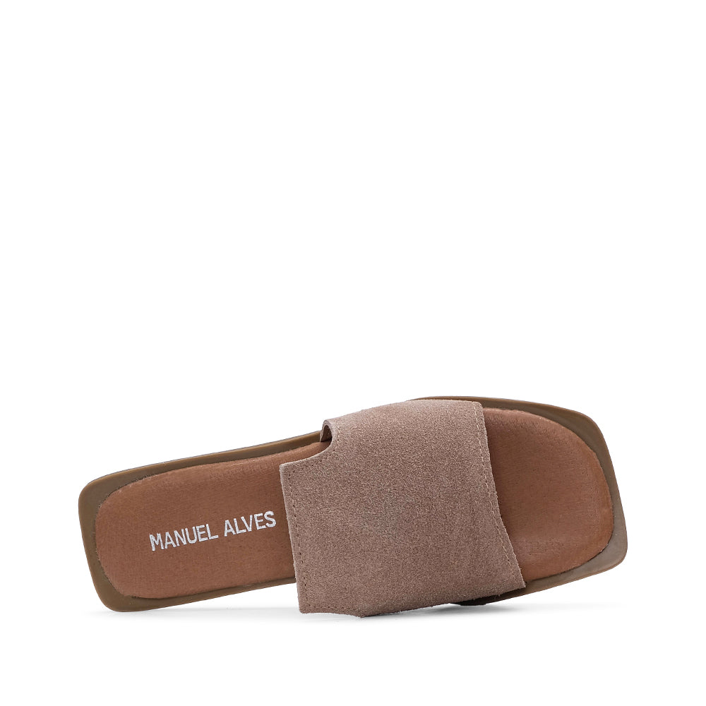 Chinelo Casual Mulher Camurça Taupe
