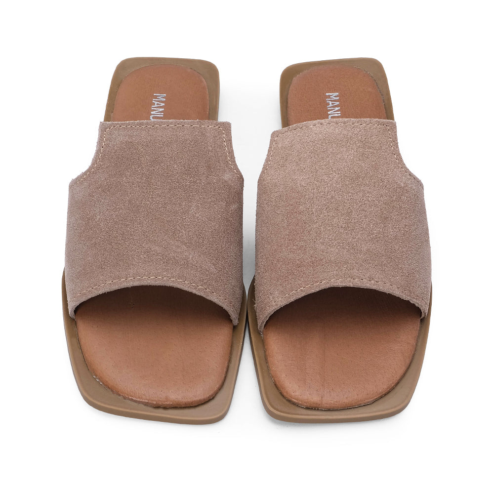 Chinelo Casual Mulher Camurça Taupe