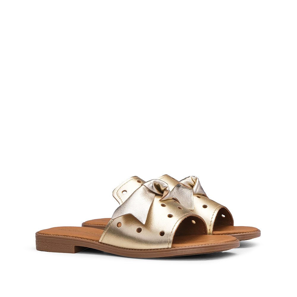 Chinelo Casual Mulher Metalizado Dourado