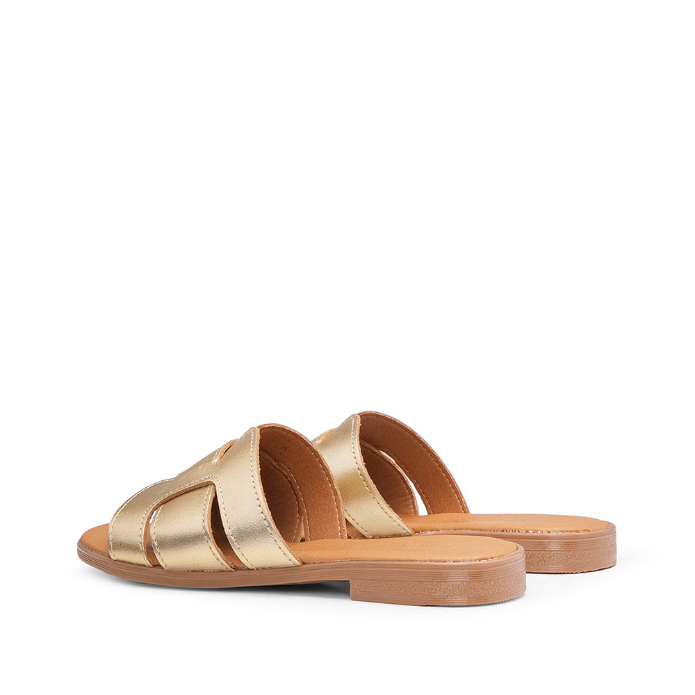 Chinelo Casual Mulher Metalizado Platino