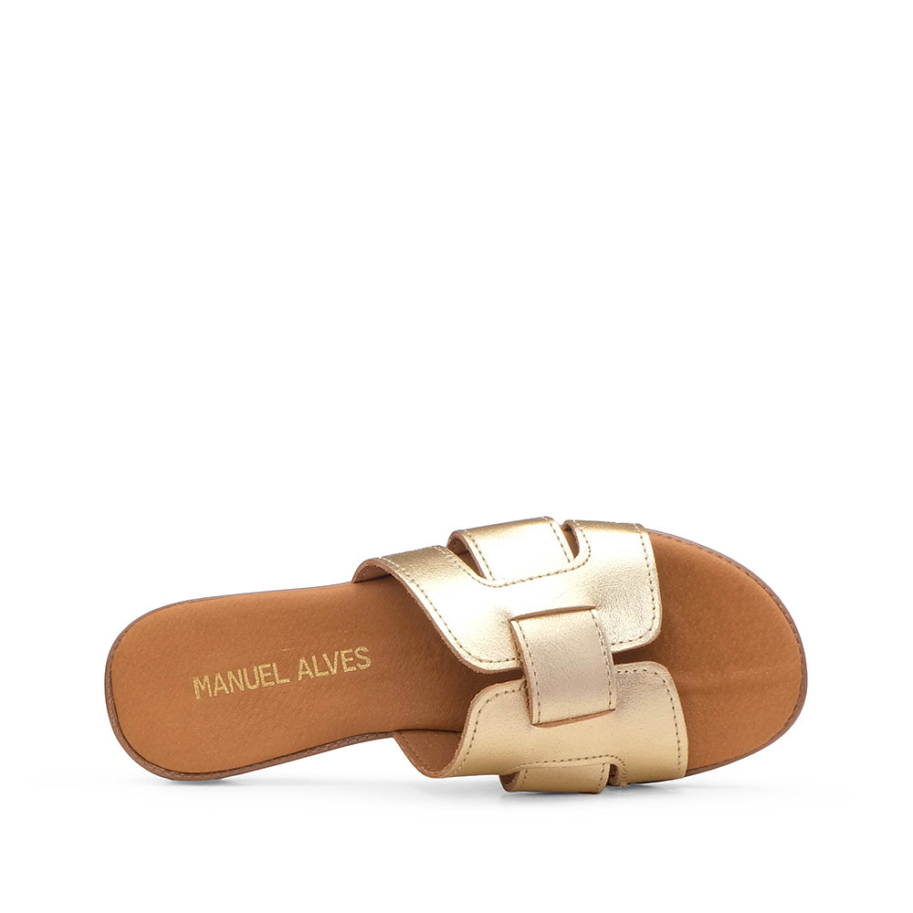 Chinelo Casual Mulher Metalizado Platino