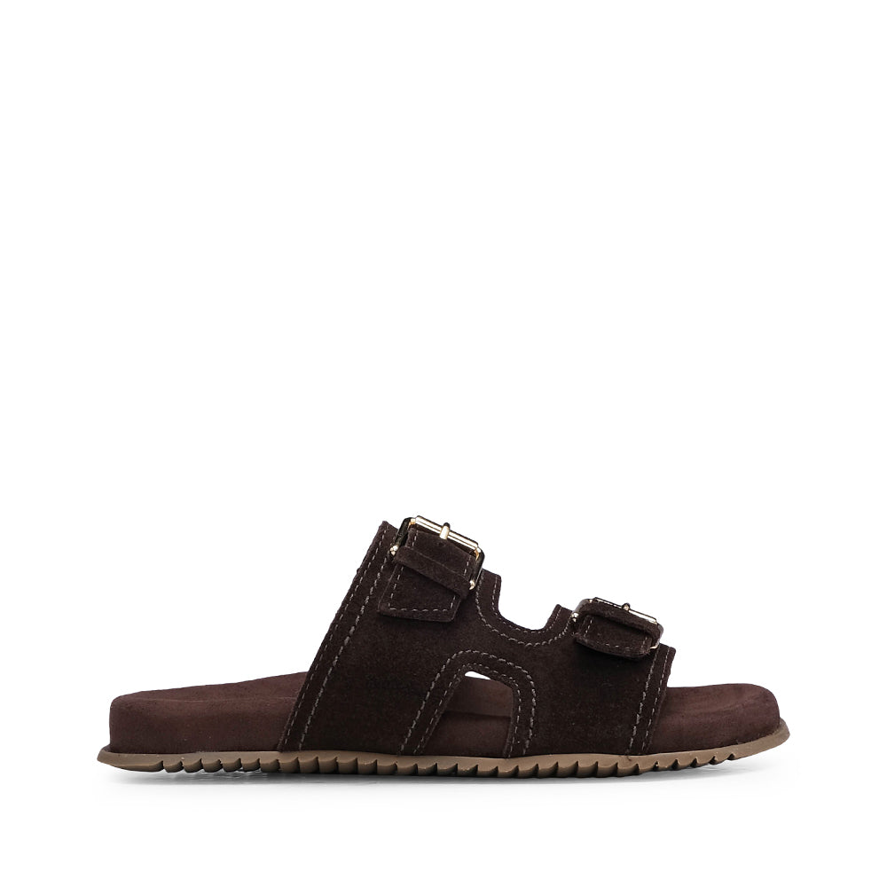 Chinelo Casual Mulher Camurça Castanho