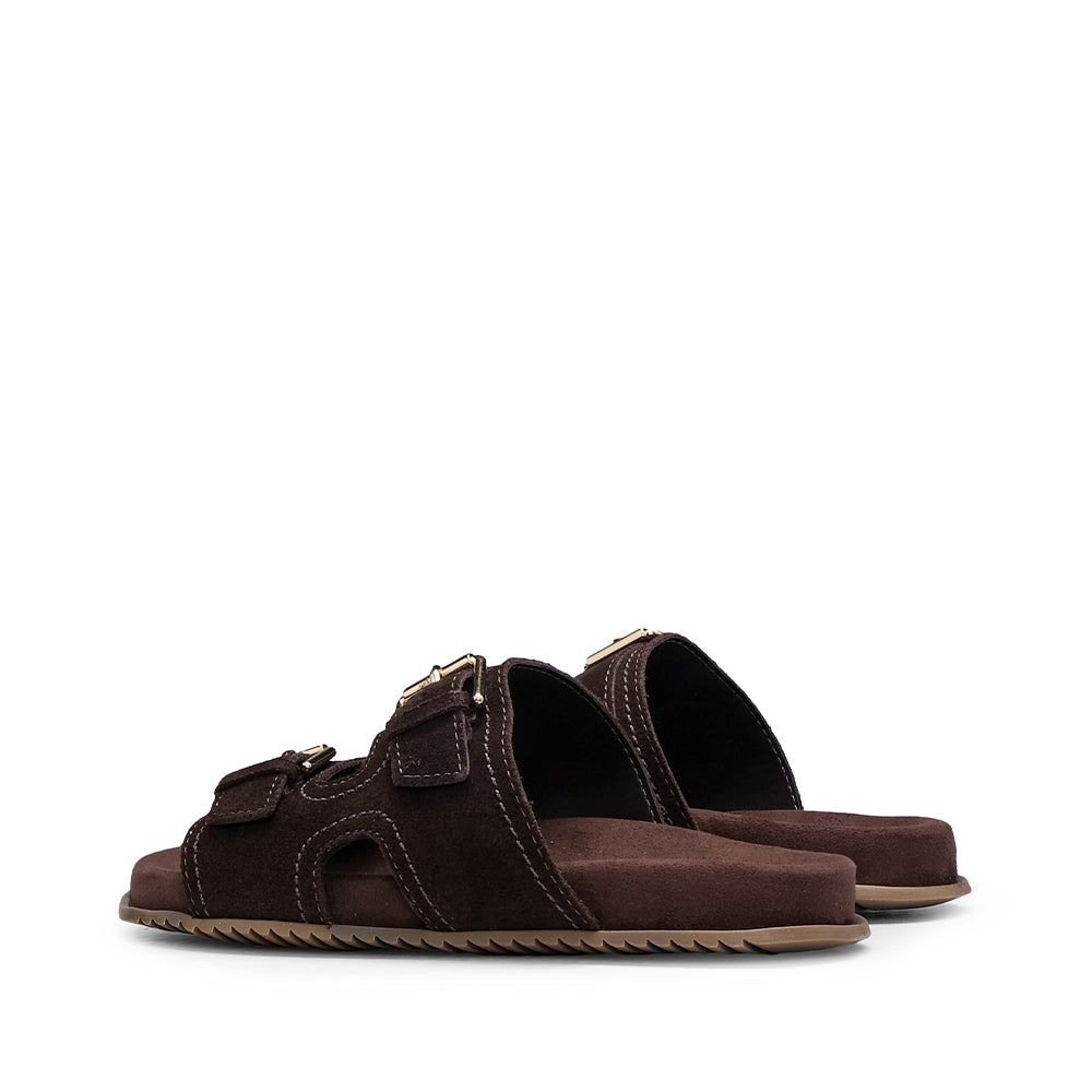 Chinelo Casual Mulher Camurça Castanho