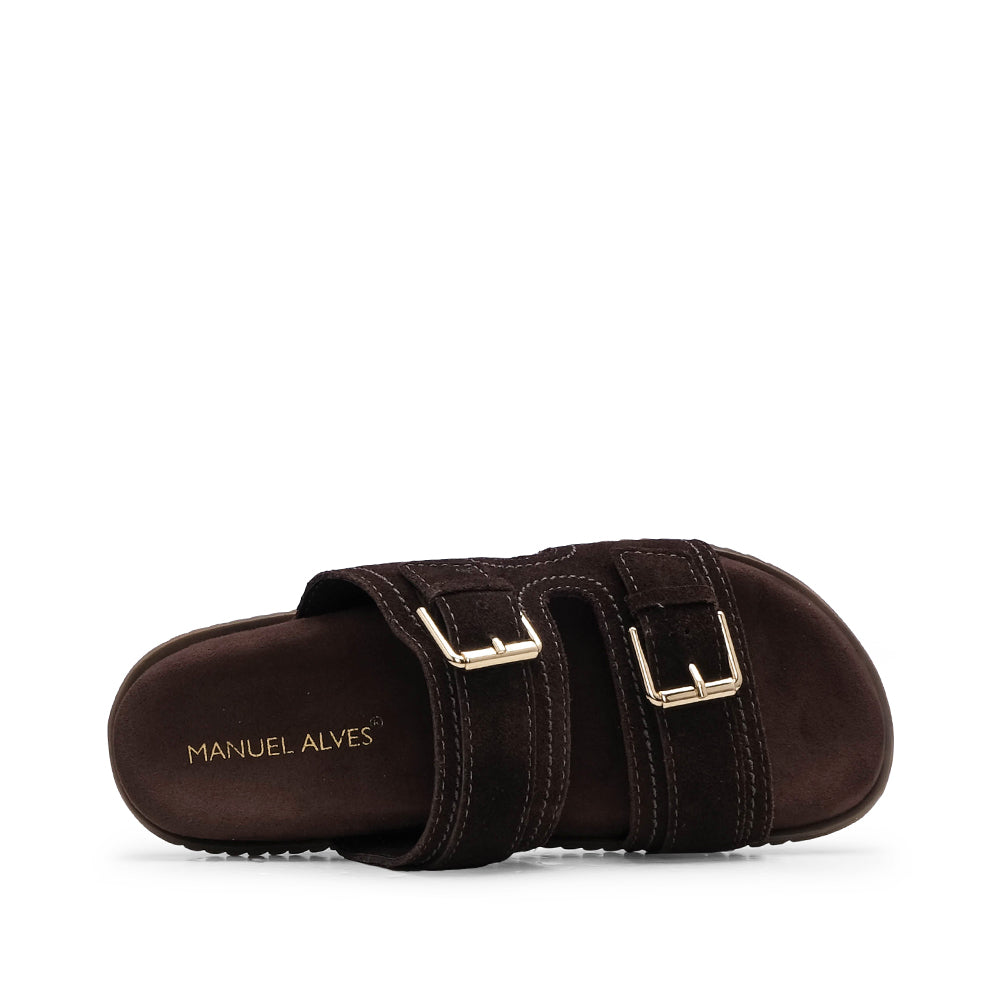 Chinelo Casual Mulher Camurça Castanho