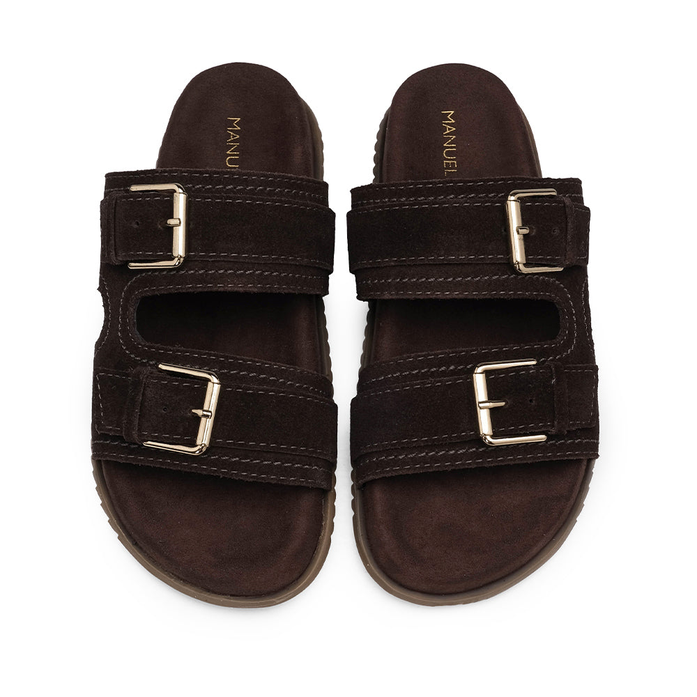 Chinelo Casual Mulher Camurça Castanho