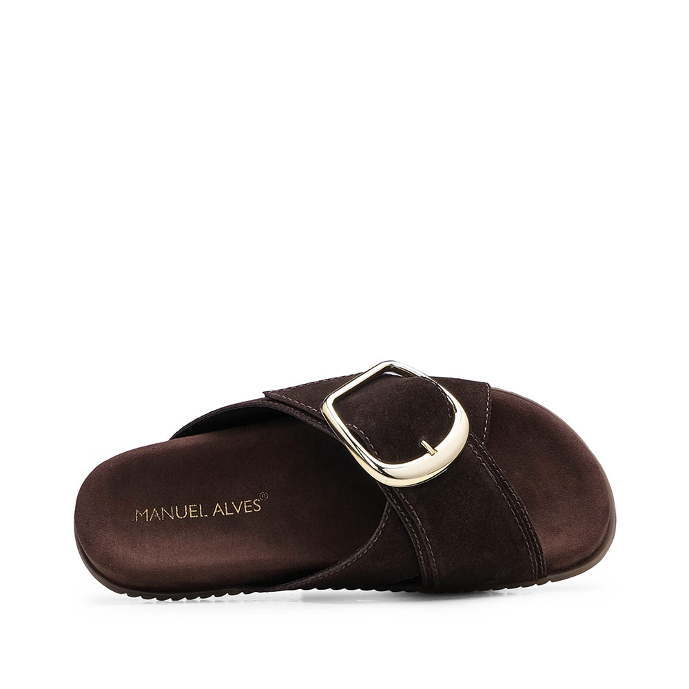 Chinelo Casual Mulher Camurça Castanho