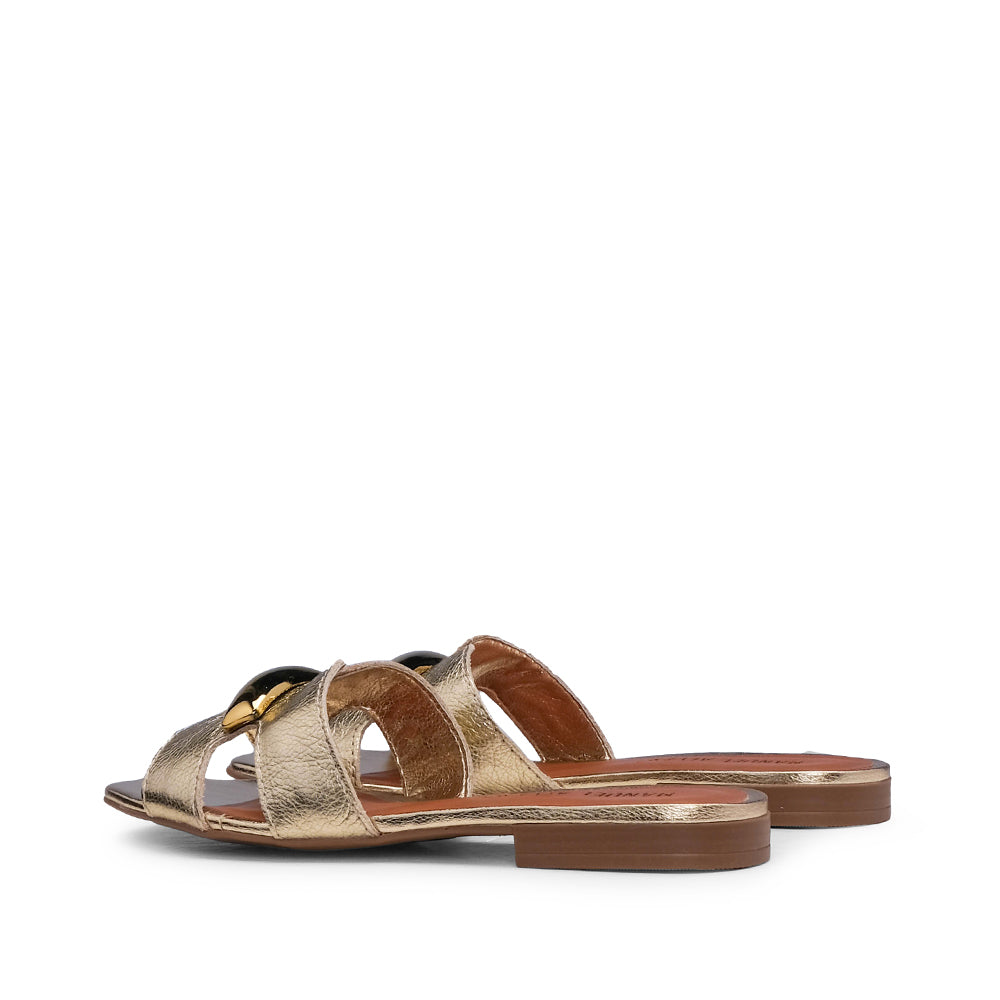 Chinelo Salto Raso Mulher Metalizado Dourado