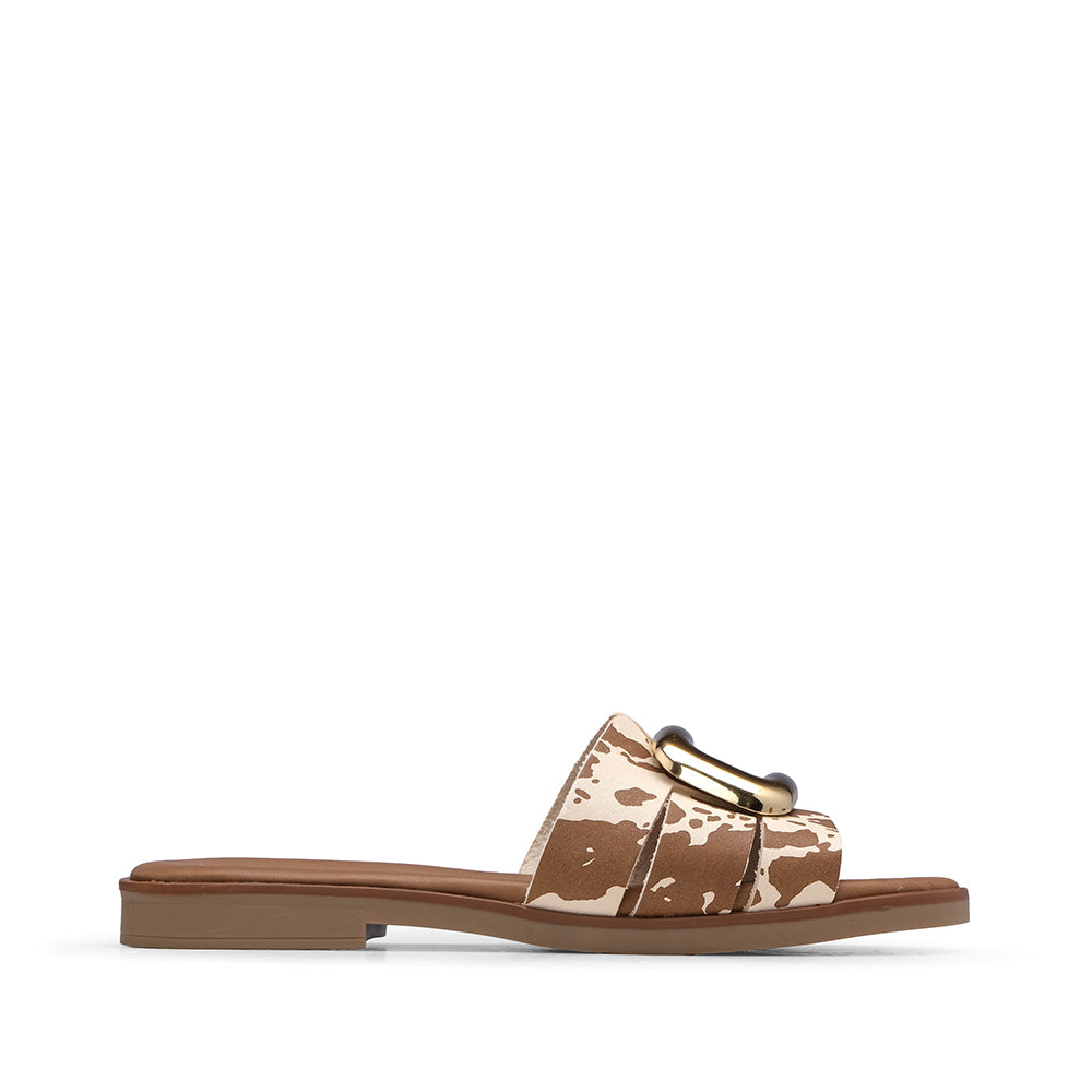 Chinelo Casual Mulher Pele Camel