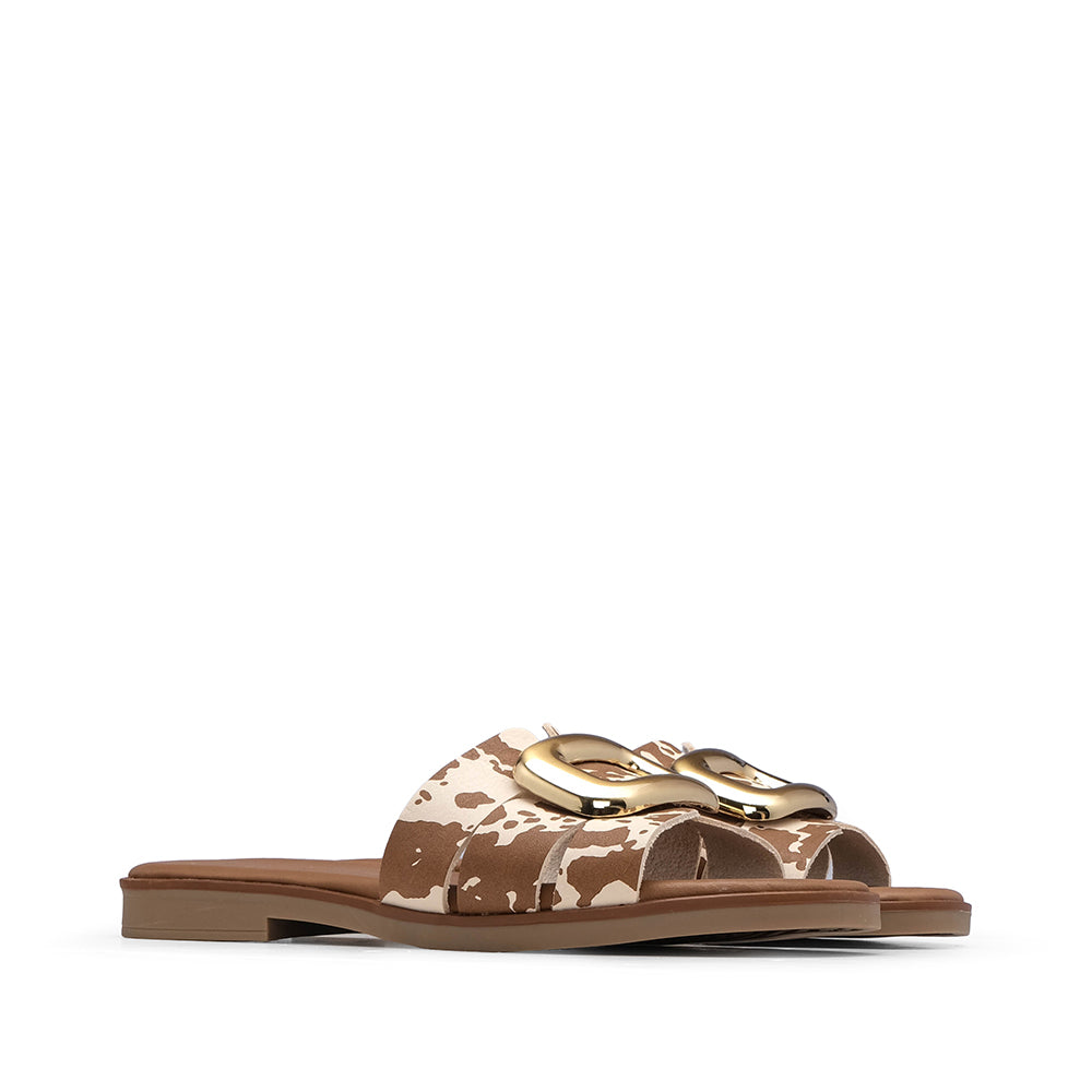 Chinelo Casual Mulher Pele Camel