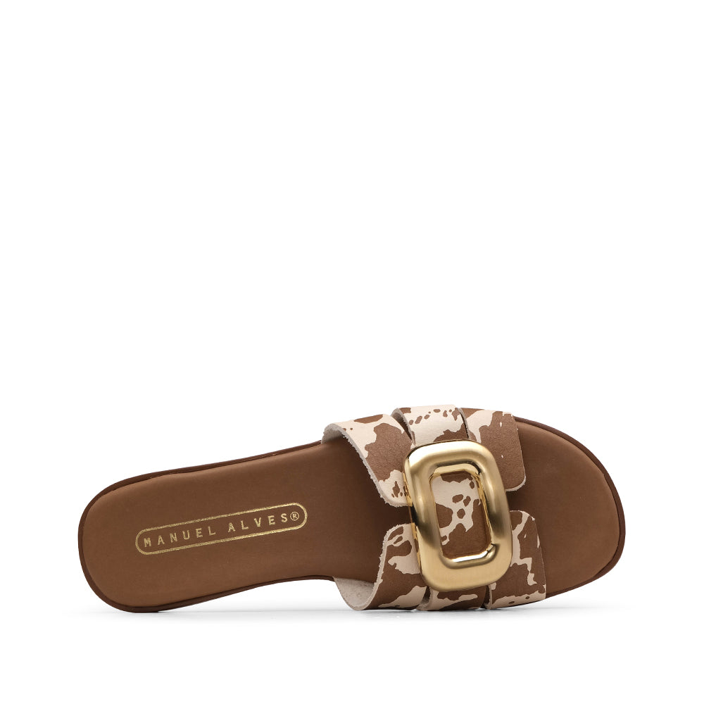 Chinelo Casual Mulher Pele Camel