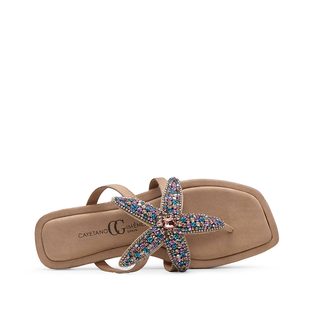 Chinelo Casual Mulher Camurça Bege