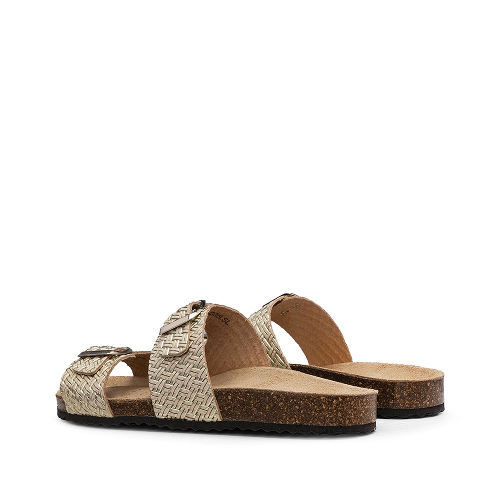 Chinelo Casual Mulher Gravado Dourado