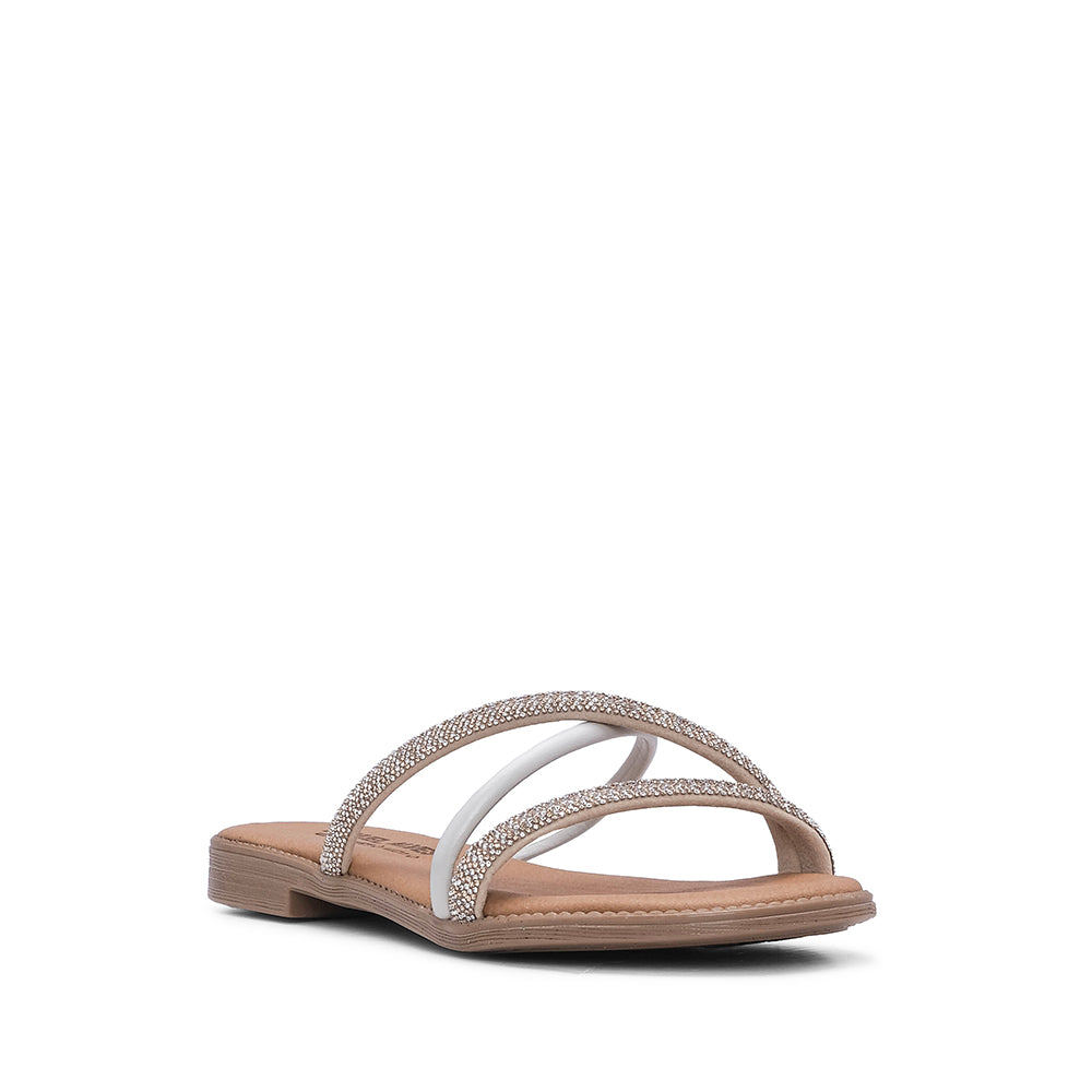 Chinelo Com Glitter Casual Mulher Pele  Dourado