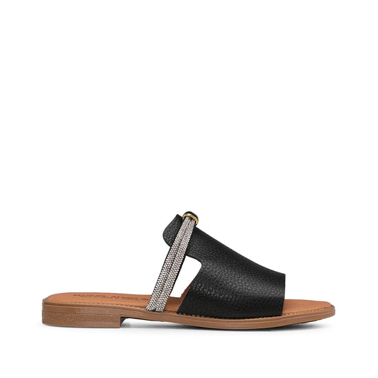 Chinelo Com Glitter Casual Mulher Pele Preto