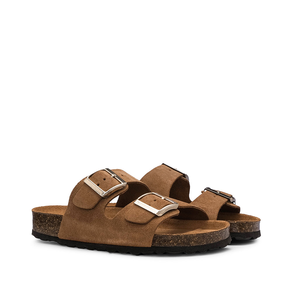 Chinelo Casual Mulher Camurça Camel