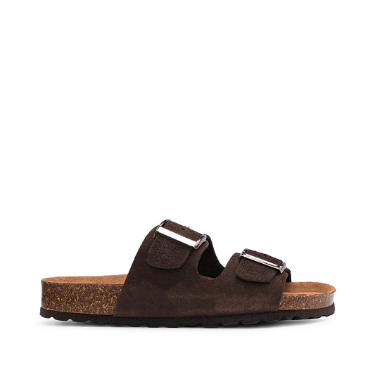 Chinelo Casual Mulher Camurça Castanho