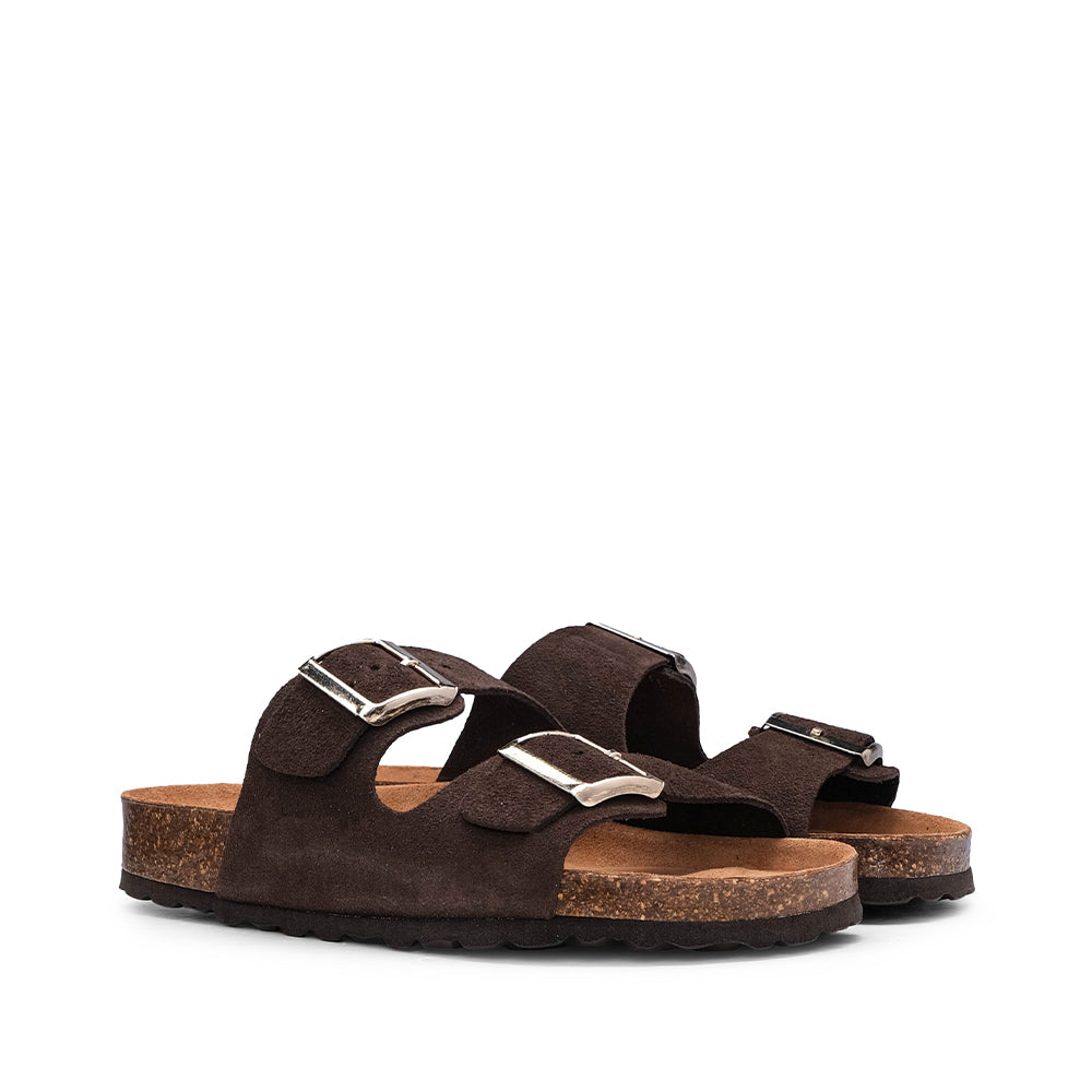 Chinelo Casual Mulher Camurça Castanho