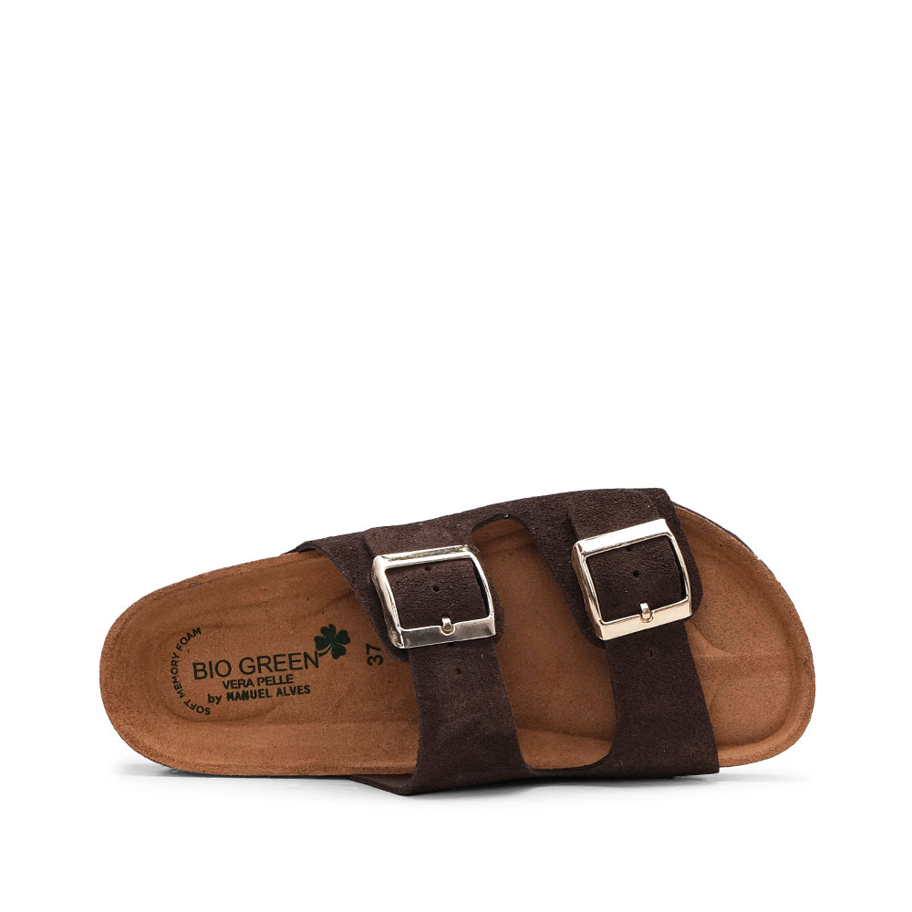 Chinelo Casual Mulher Camurça Castanho