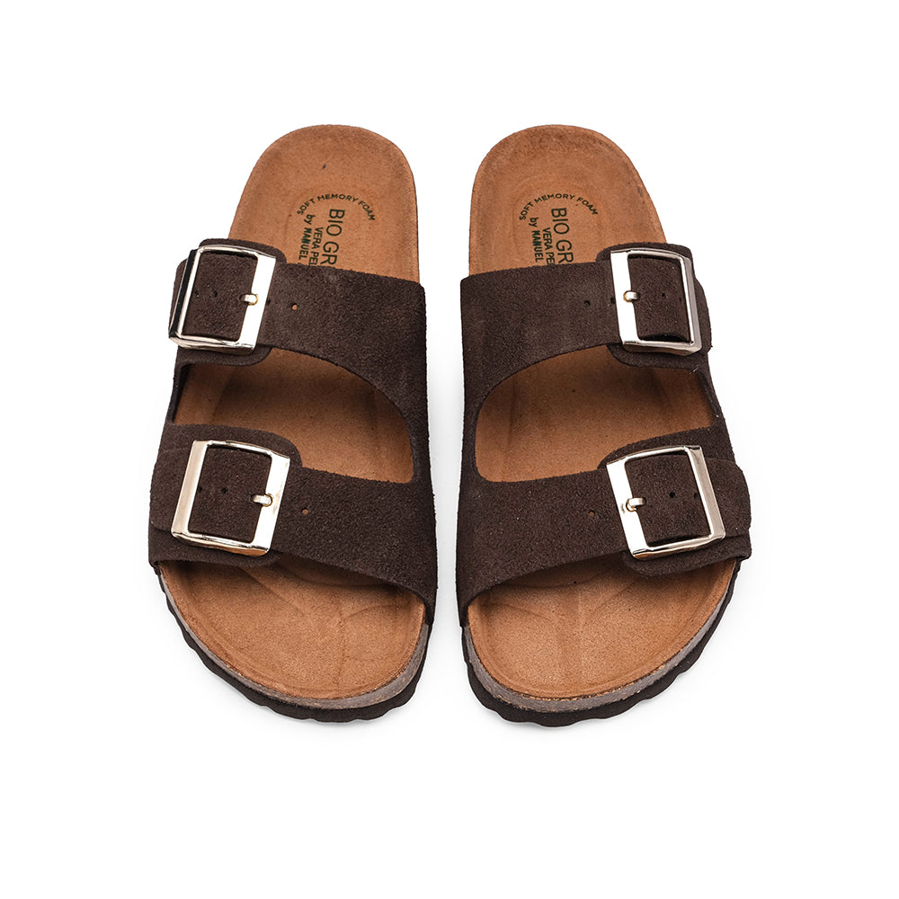 Chinelo Casual Mulher Camurça Castanho
