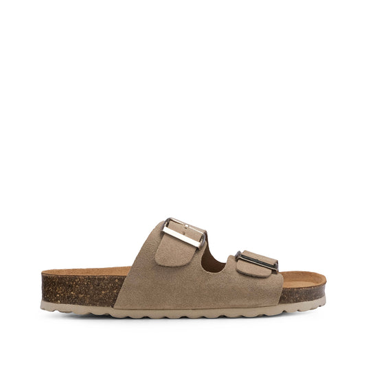 Chinelo Casual Mulher Camurça Taupe
