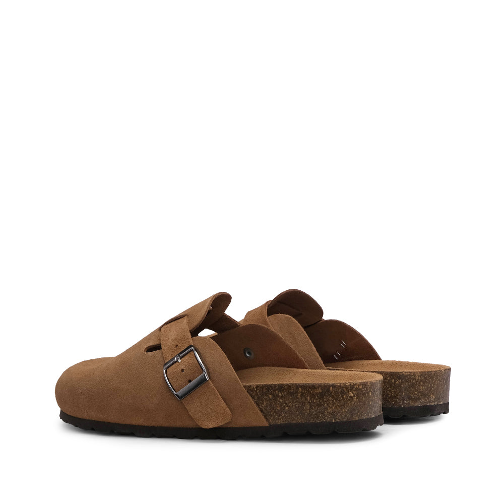 Chinelo Salto Raso Mulher Camurça Camel