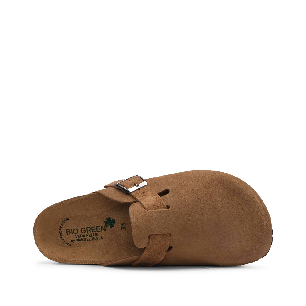 Chinelo Salto Raso Mulher Camurça Camel