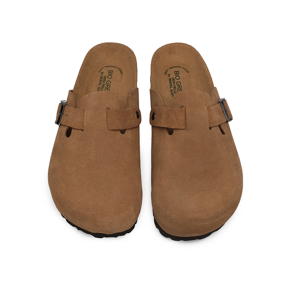 Chinelo Salto Raso Mulher Camurça Camel