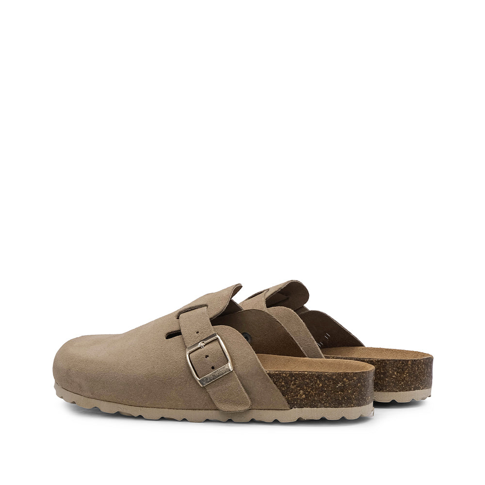 Chinelo Salto Raso Mulher Camurça Taupe