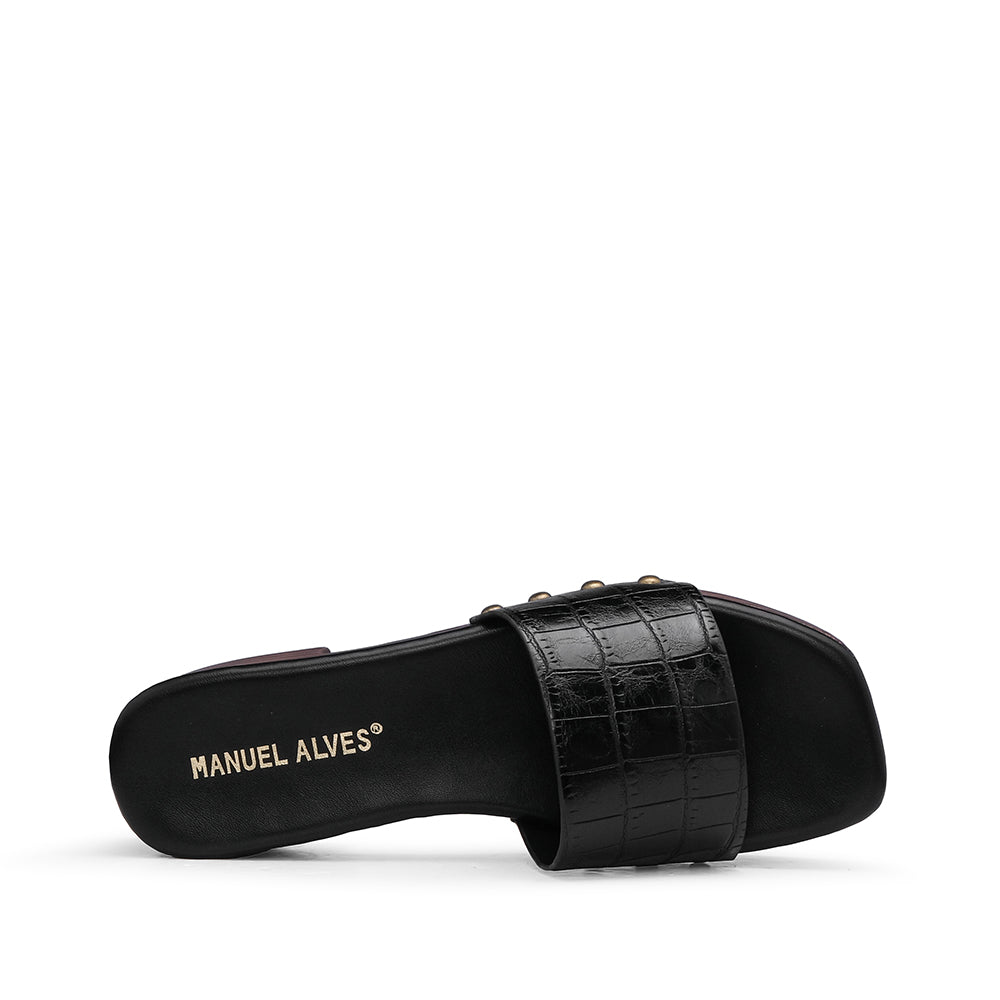 Chinelo Salto Médio Mulher Animal Print Preto